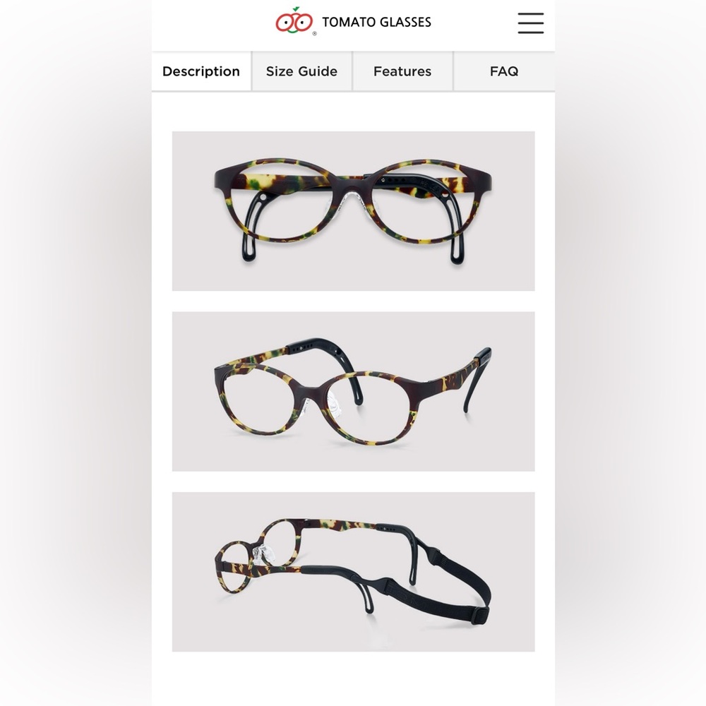 Tomato Glasses Non Slip Frame